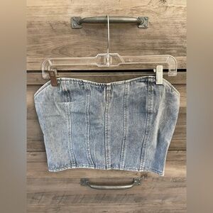 Denim corset tube top